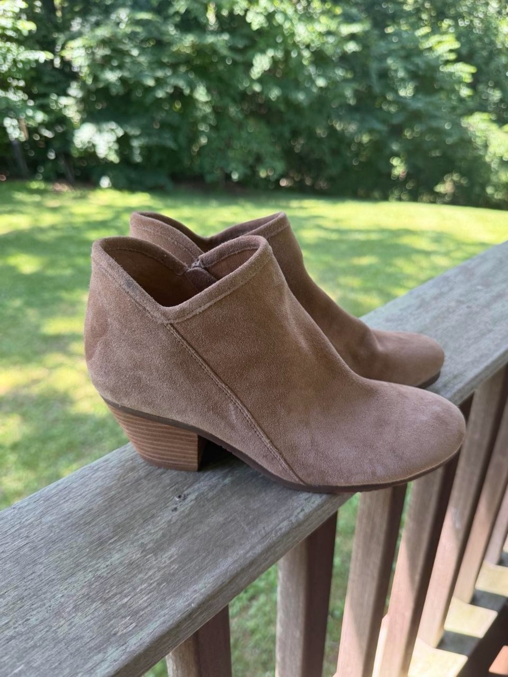 Chocolat Blu Taupe Suede Ankle Booties